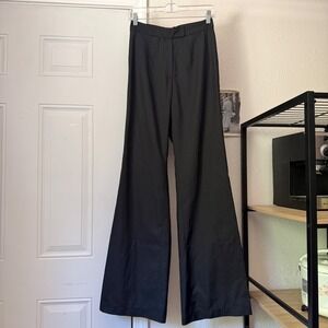 TROIS‎ the label black flare boot cut wide leg pants trousers